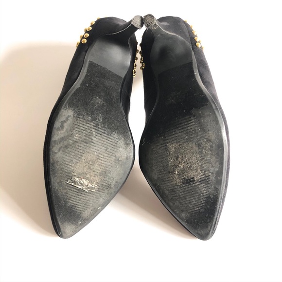 Shoe Dazzle Black & Gold Beaded Heels - Picture 6 of 8